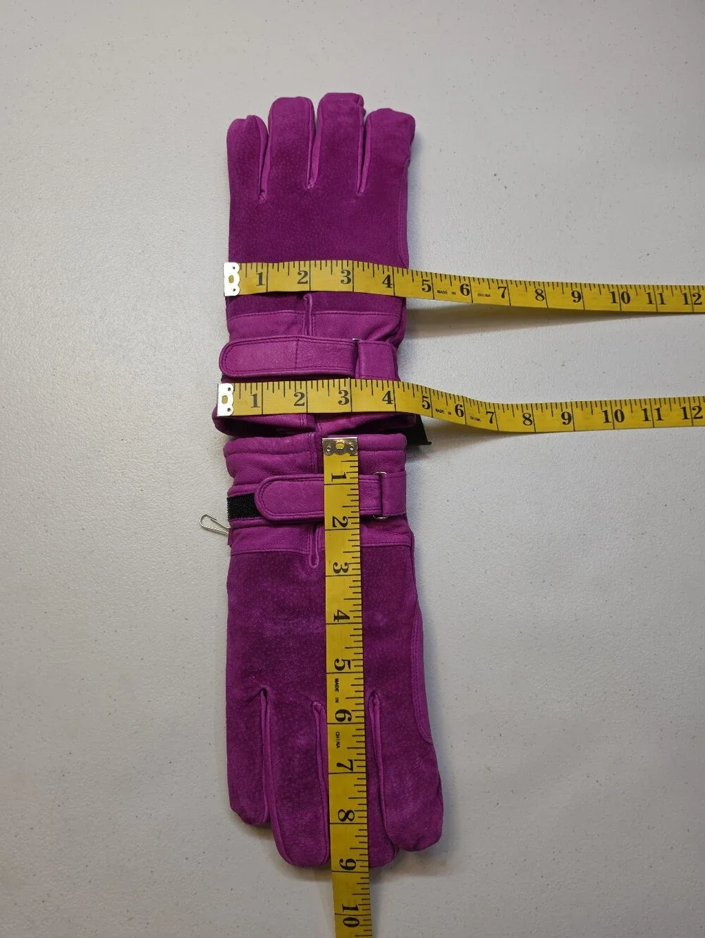Wilsons Leather Fuchsia Pink Suede Winter Gloves Faux Sherpa Lining